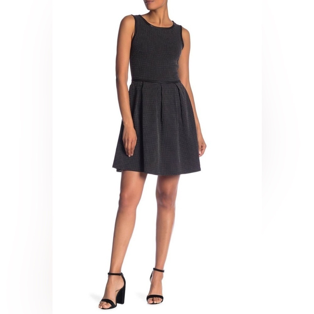 Max Studio Midi Dress Fit Flare Small Black White
